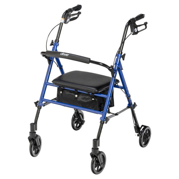 Drive Medical Adjustable Height Rollator, 6" Casters