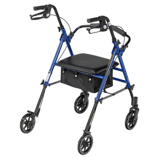 Drive Medical Adjustable Height Rollator, 6" Casters