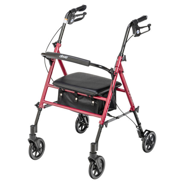 Drive Medical Adjustable Height Rollator, 6" Casters