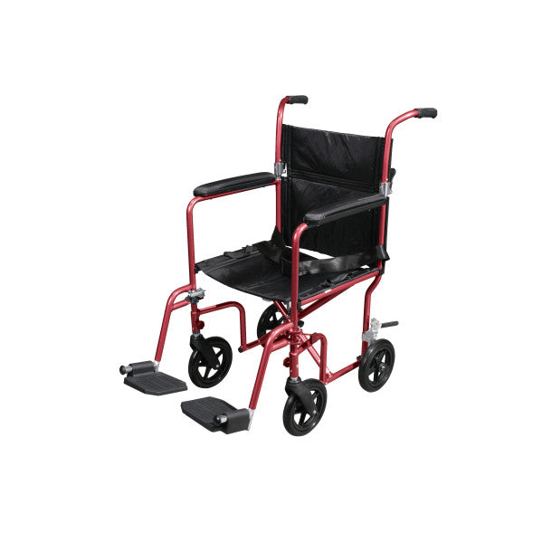 Drive Medical Deluxe Fly-Weight Aluminum Transport Chair with Removable Casters