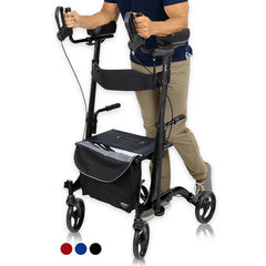 Vive Upright Rollator - Walker with Foldable Transport Seat