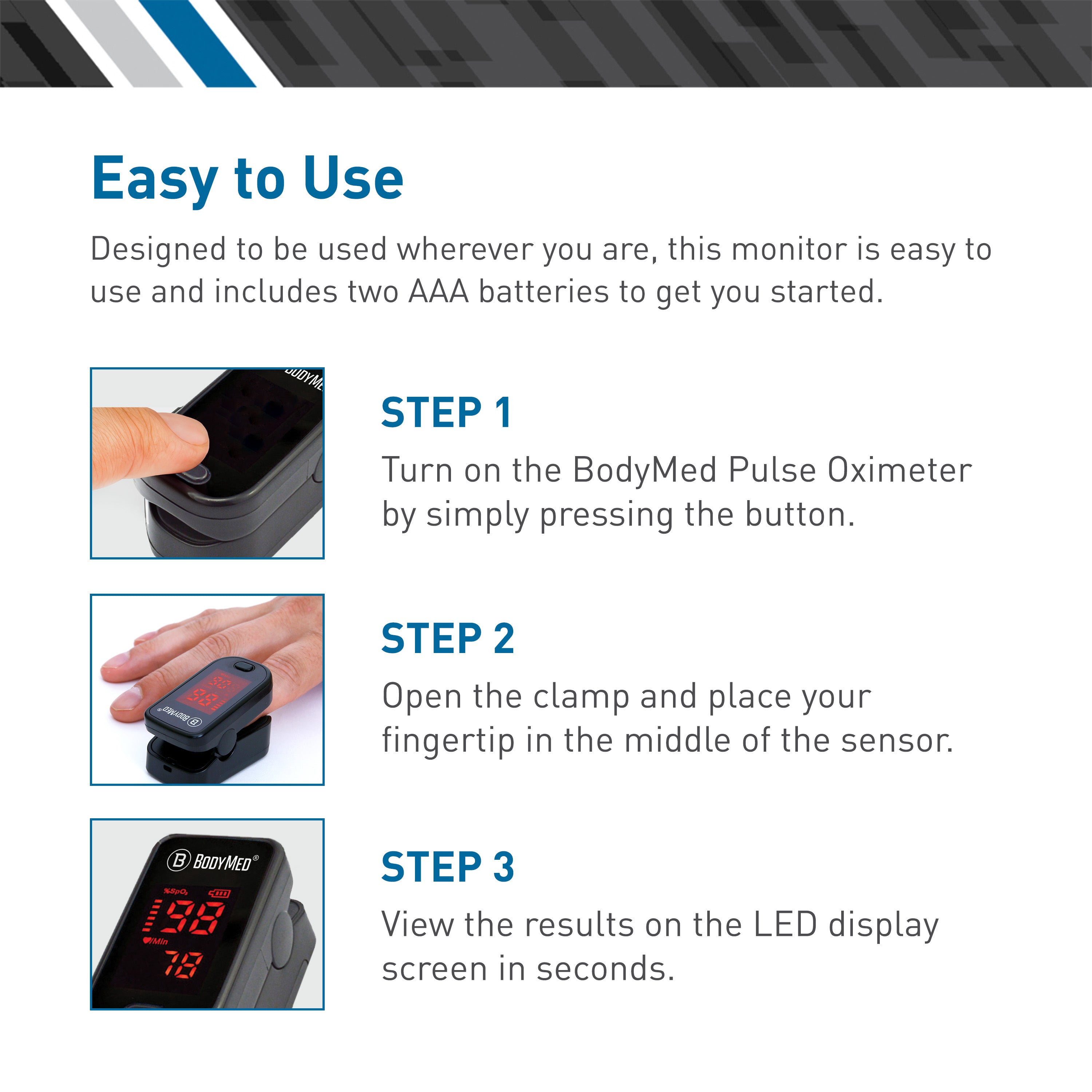 BodyMed Fingertip Pulse Oximeter