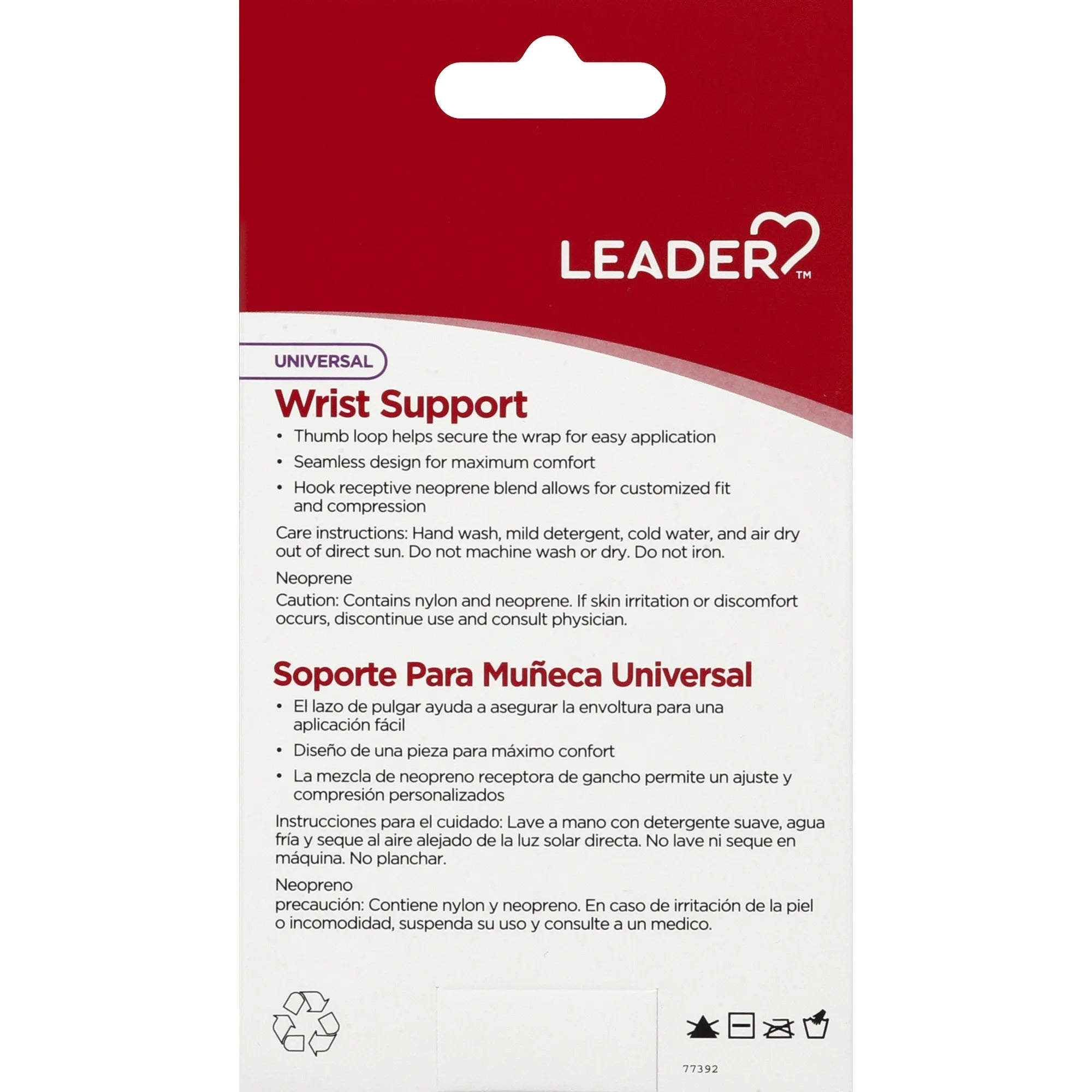 Leader Wrist Support Neoprene One Size.