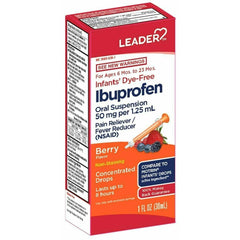 Leader Infants' Pain & Fever Reducer Ibuprofen Oral Suspension, Berry, 1oz