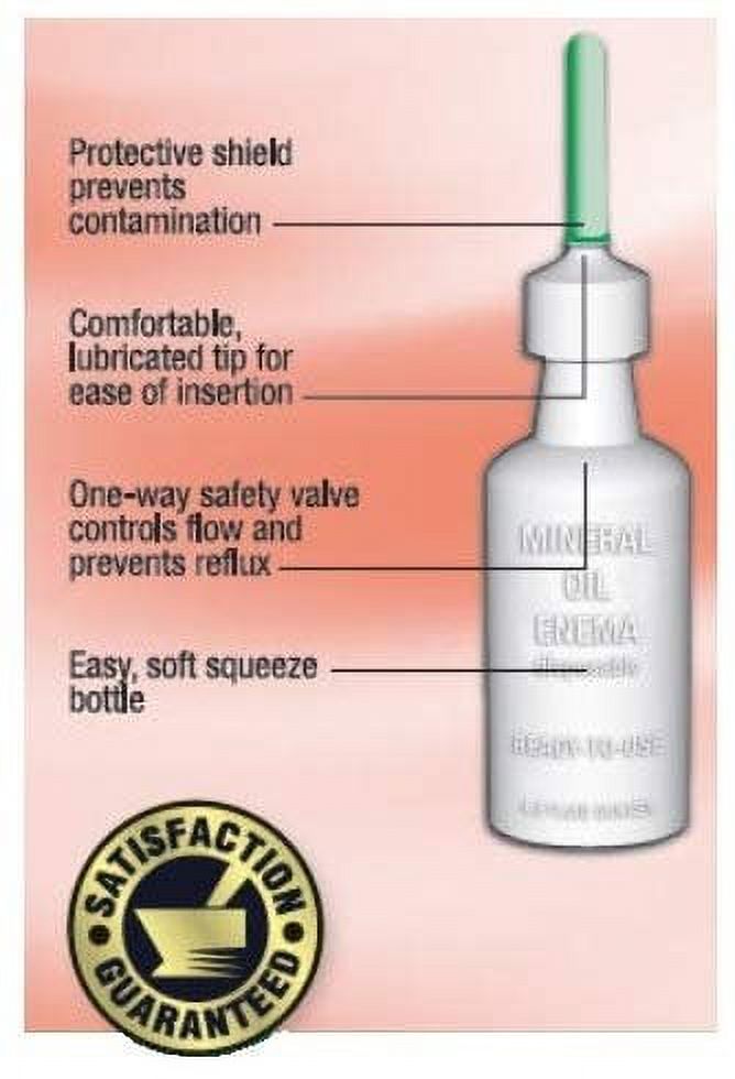 Leader Ready to Use Enema OTC Lubricant Mineral Oil for Constipation Latex Free, 4.5 oz