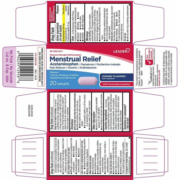 Leader Menstrual Relief, 20 Caplets