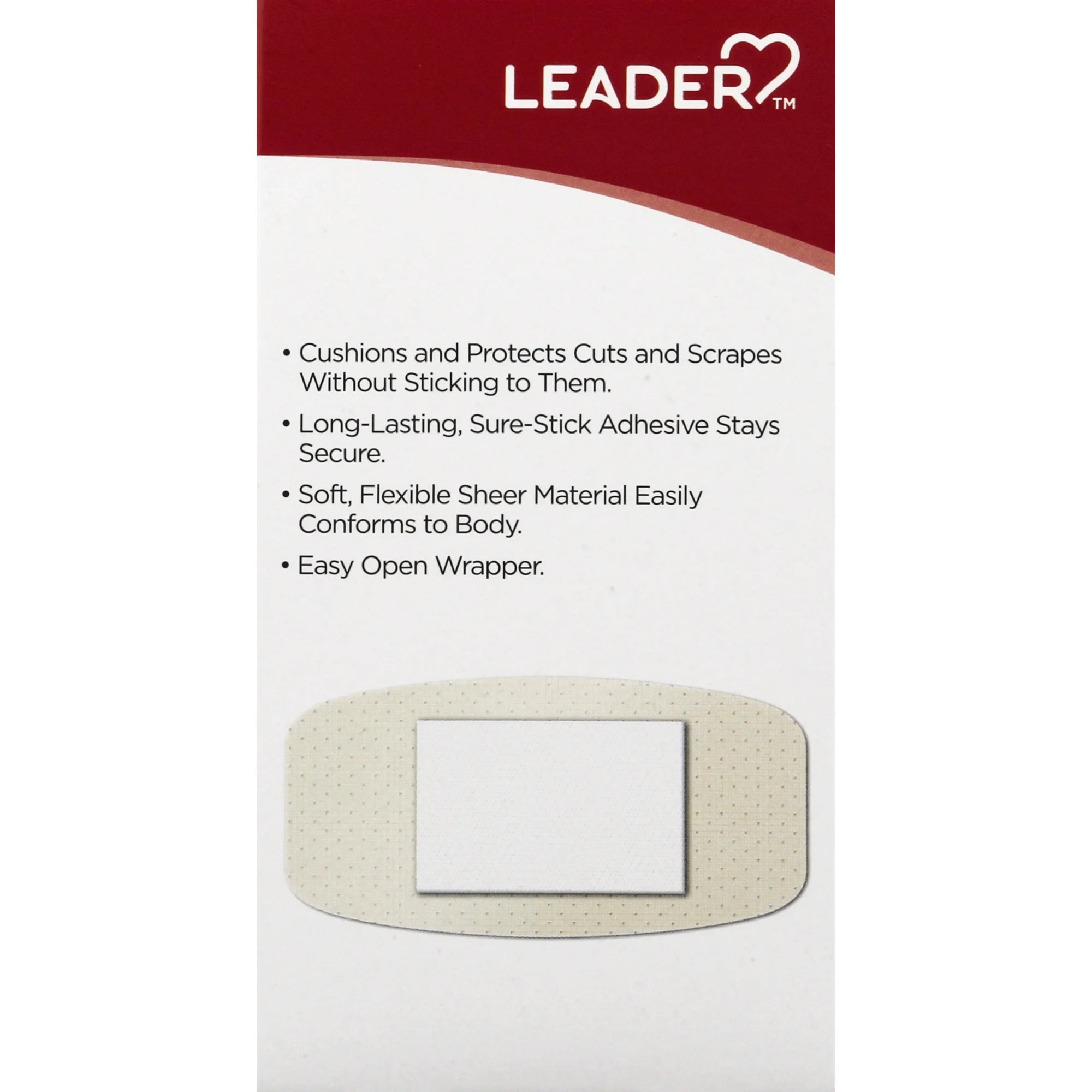 Leader Sheer XL Adhesive Bandages, 2inchX4inch, 10ct 096295123951A122