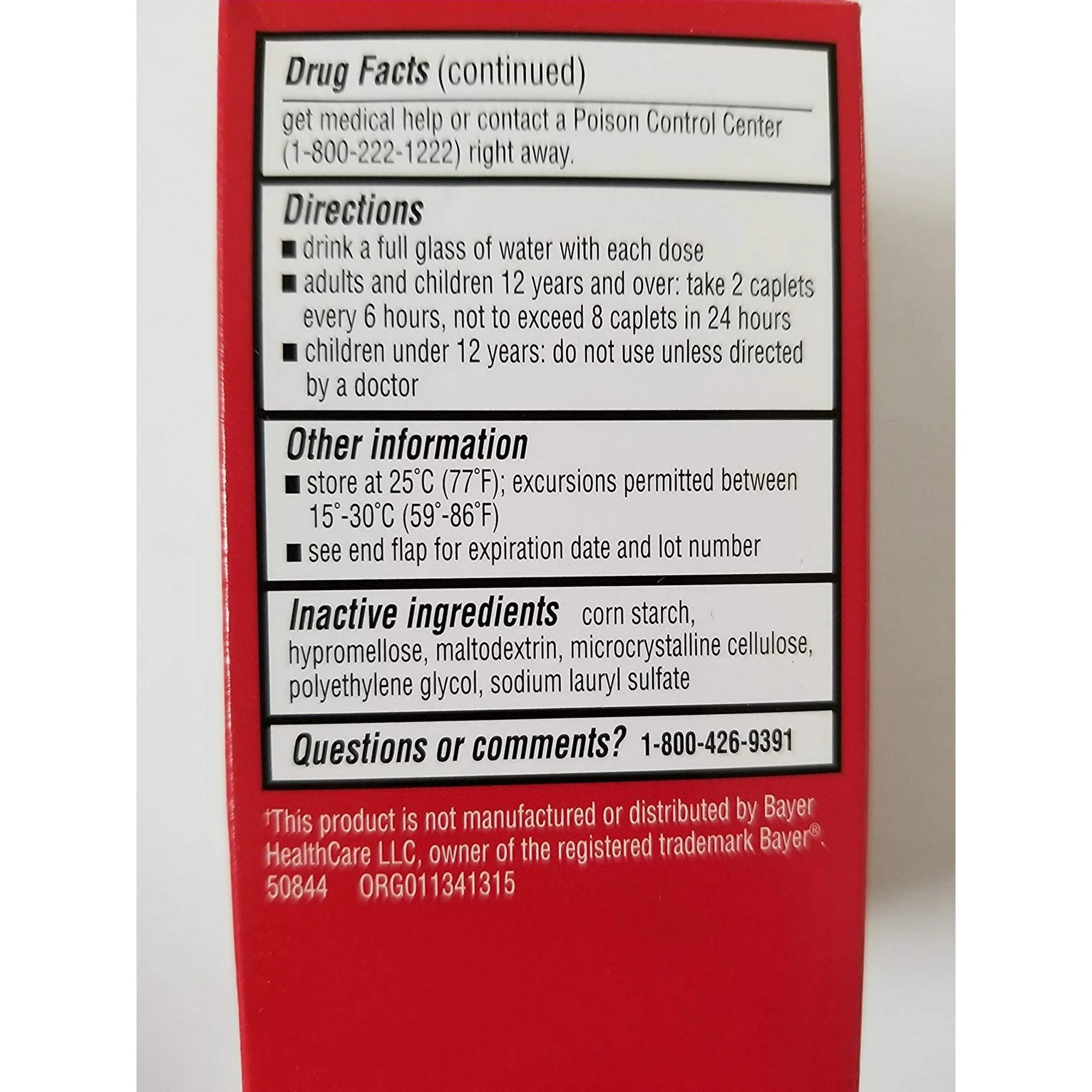 Leader Extra Strength Back & Body Pain Reliever Aid w/ Aspirin 500mg, 50ct