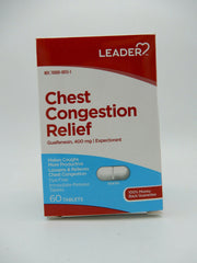 Leader Chest Congestion Relief, Immediate Release tablets, 60 Ea, 3 Pack