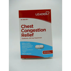 Leader Chest Congestion Relief, Immediate Release tablets, 60 Ea, 6 Pack