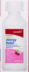 Leader Children's Allergy Relief, Cherry Flavored, Alcohol-Free, 4 Fl Oz