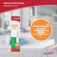 Leader Ready to Use Enema OTC Lubricant Mineral Oil for Constipation Latex Free, 4.5 oz