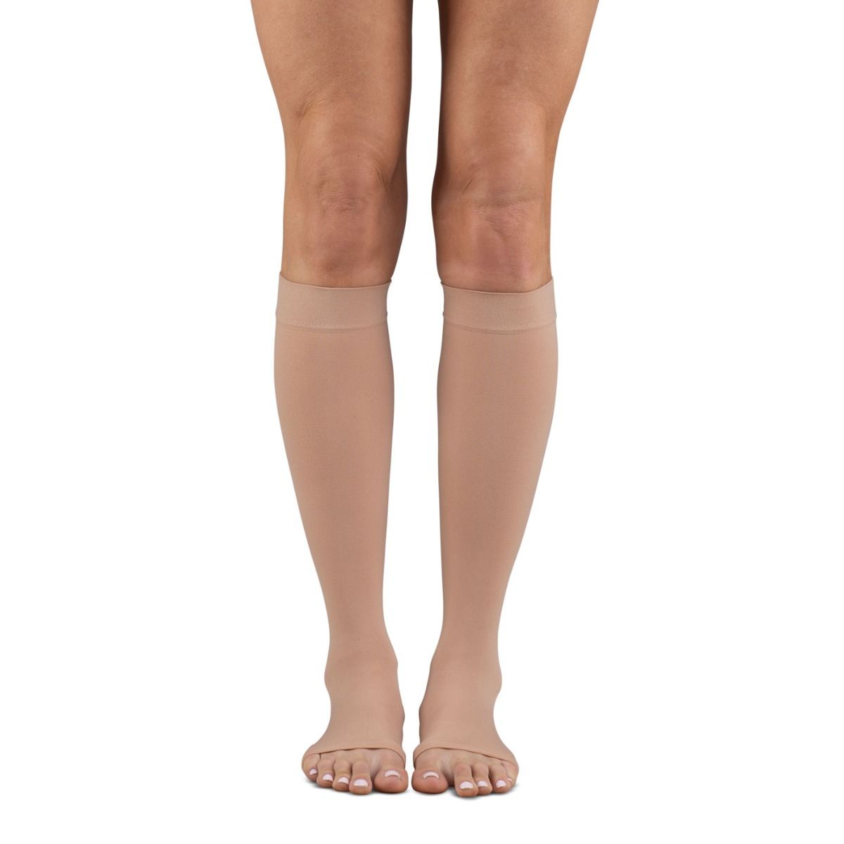 Dr. Comfort Microfiber Opaque +Plus 20-30 Below Knee, Open Toe Unisex Compression Stockings