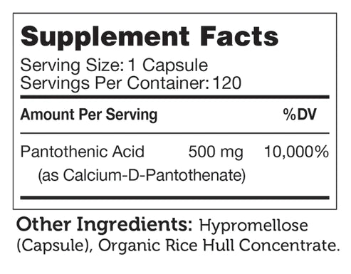 Zahler Pantothenic Acid (120) Capsules