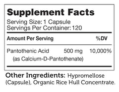 Zahler Pantothenic Acid (120) Capsules